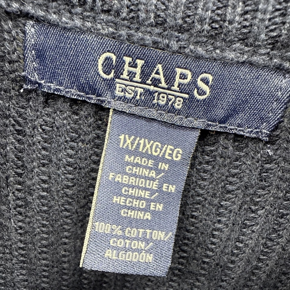 Cárdigan Chaps para mujer con cremallera talla 1X liso azul marino bolsillos tejido grueso cálido Foto 3 de 4