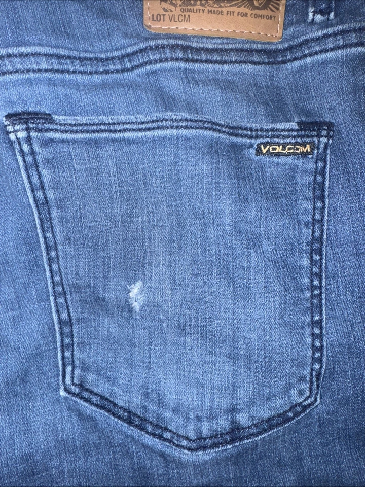 Volcom Vorta Slim Straight Jeans Men’s Blue Denim 38x33 Casual Skate Surf - Image 2 of 4