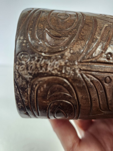 Amos Wallace Alaskan Hand Carved Totem Pillar Candle Holder Set Of 2 1969 *Read - Picture 5 of 20