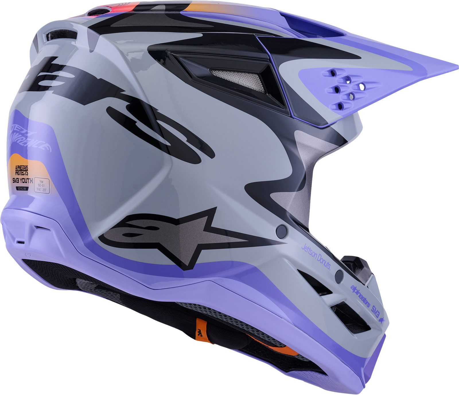 ALPINESTARS Jettson Sm3 Helmet Gry/Purp/Blk Glossy Fits Xl 8303026-9277-Xl