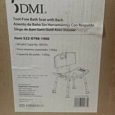 DMI Bath Seat With Back 522-0798-1900 New