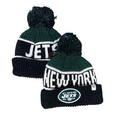 New York Jets Pom Cuffed Beanie Hat Cap Toddler Size