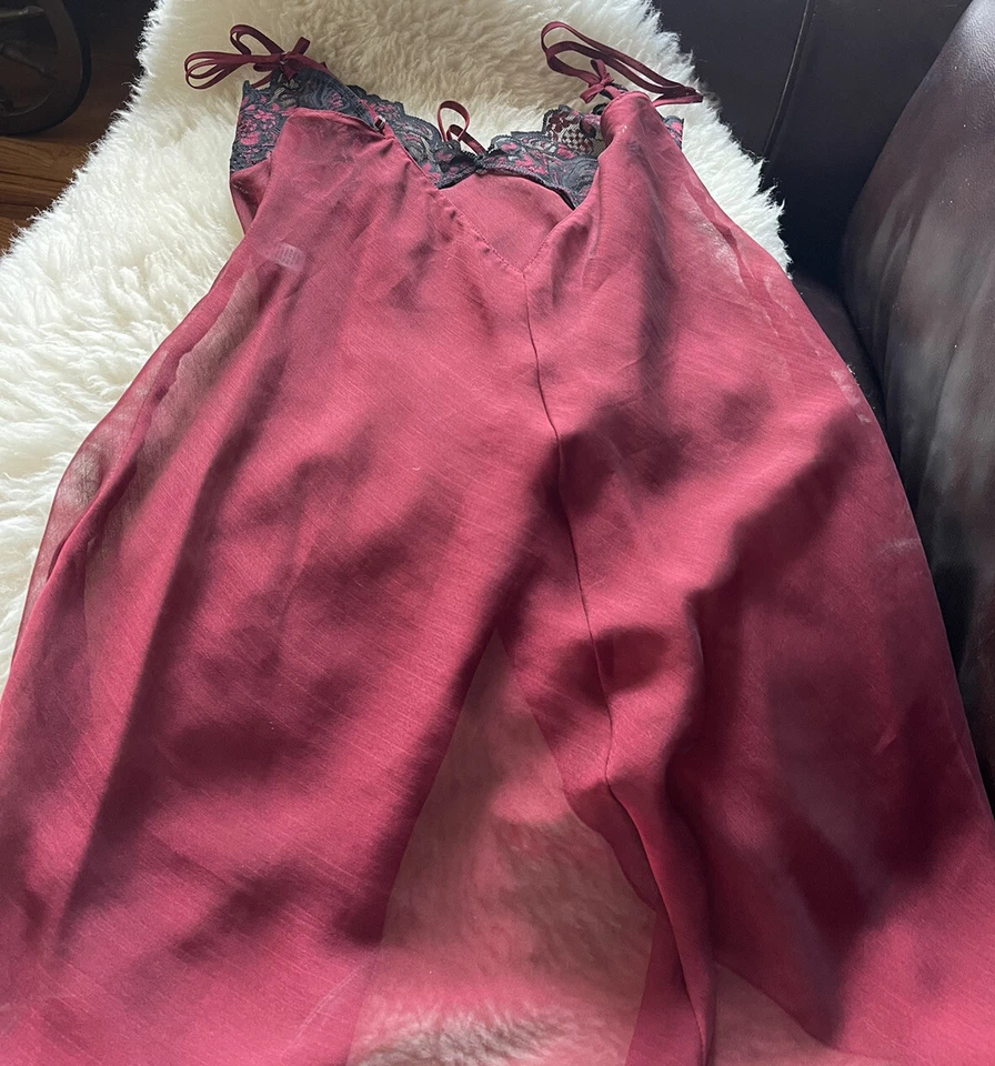 Fredericks of Hollywood красный черный кружева babydoll шифоновое размер средний - Изображение 3 из 4