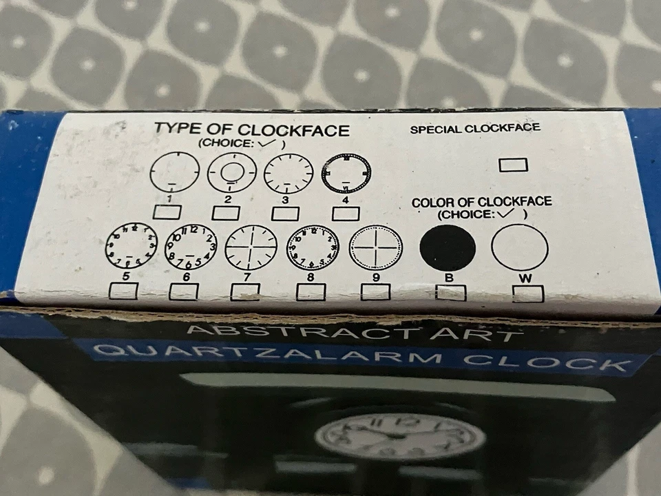 Black Abstract Art Quartz Clock   - New - Image 3 of 4