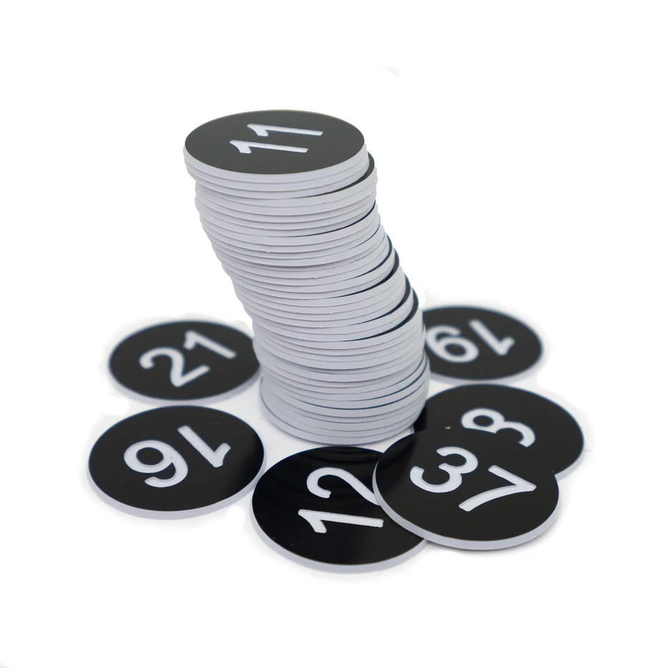 Étiquettes numérotées en plastique gravées sans trou 1 à 100 noir - Photo 4/4