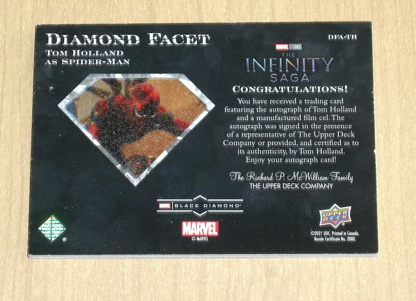 2021 UD Marvel Black Diamond Facet autograph auto Tom Holland SPIDER-MAN  10/10 | eBay