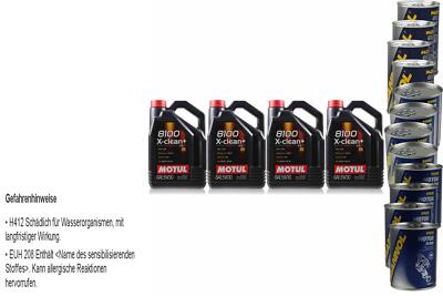 20L Motoröl Motul 8100 X-clean+ 5W30 4xLeak-Stop+Motor Doctor+Motor Flush