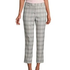 Liz Claiborne Emma plaid straight leg trousers size 8