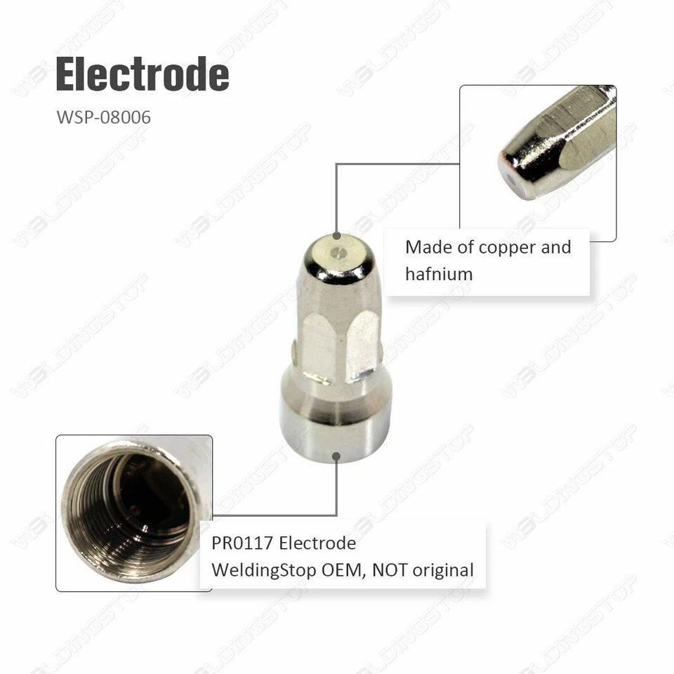 PKG/20 plasma cutter electrode fit for cutting torch S74 S75 S105 Ref: PR0117 - Image 2 of 4