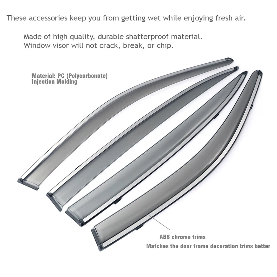 Visera de ventana ventilación pantalla deflector de viento sol protector de lluvia para Cadillac SRX 2011-2016 Foto 3 de 4