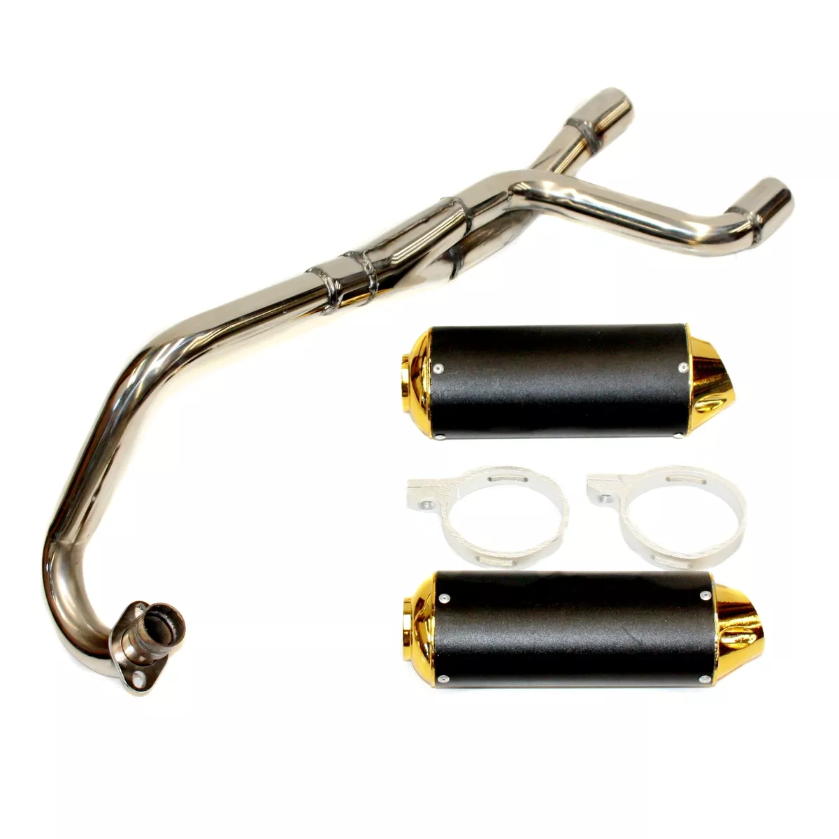 Twin Bigbore Exhaust Pipe + Mufflers 125cc 150cc 160cc PITPRO TRAIL DIRT  BIKE