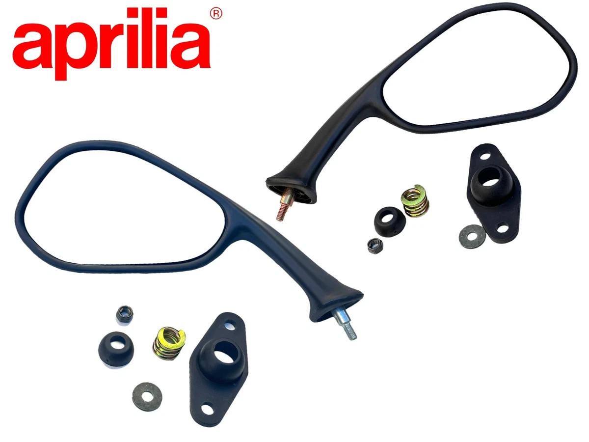 Set Specchietti Retrovisori Universali Area1 Per Moto E Scooter. Compatibili Con RSV, Shiver, SX. Filettatura M10, Con Adattatori E Marchio E.