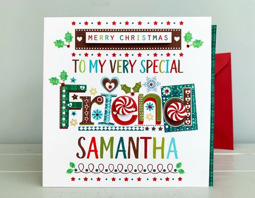 Friends Christmas card PERSONALISED card special Christmas cards FRIEND FRIENDS - Picture 5 of 16