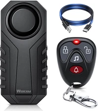 Wireless Bike Alarm with Remote, Rechargeable 113Db Loud Bicycle Alarm System an