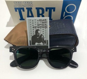 Julius Tart Optical Black Flat Lens Sunglasses 14 5 Cm Case Box Ebay