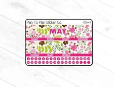 1005-4C~~May 8.5X11 Monthly View Kit Planner Stickers.