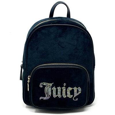 JUICY COUTURE Obsession Backpack Black Licorice Bling Logo