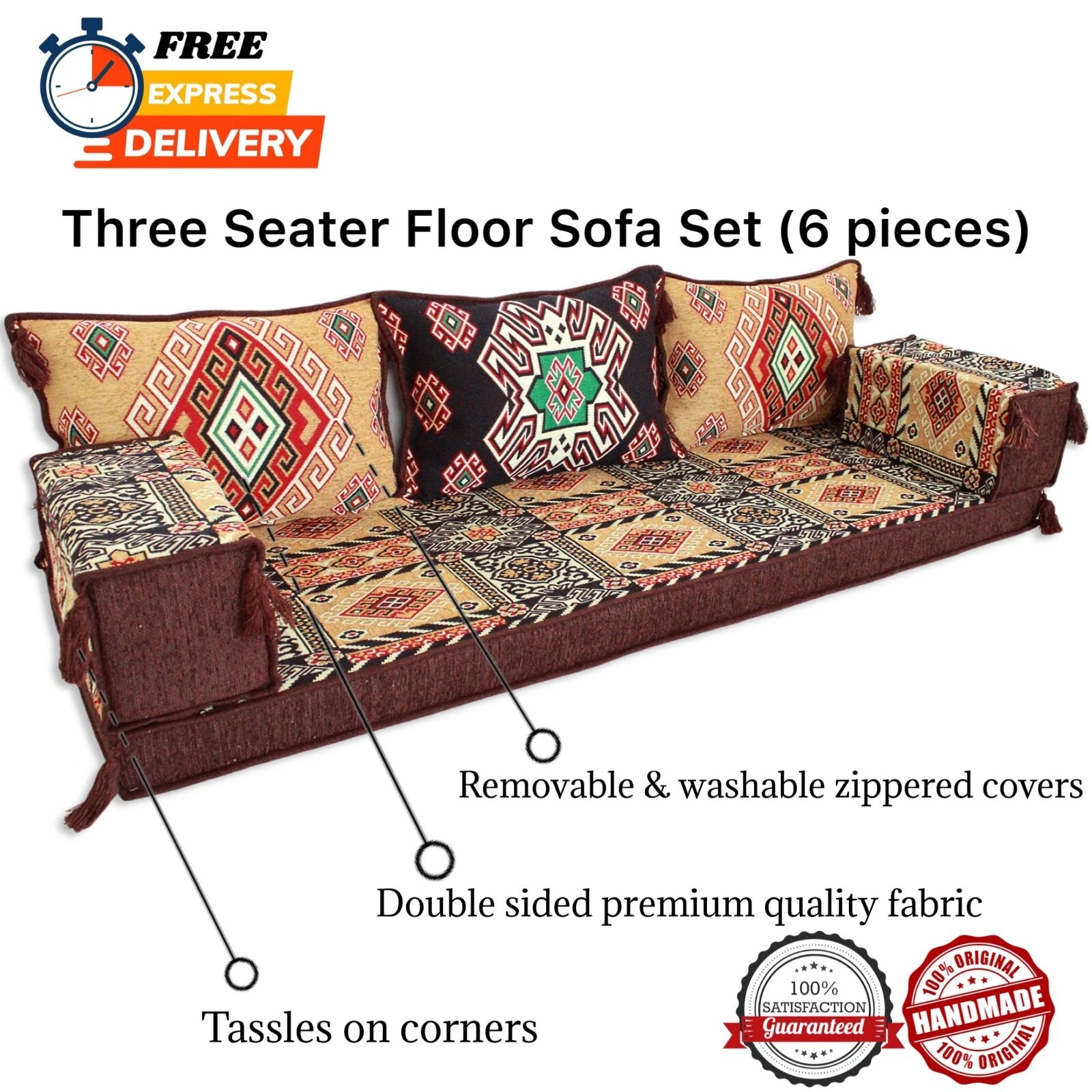 Arabic Majlis Sofa, Arabic Floor Seating, Loveseat, Bench Cushion, Moroccan Sofa