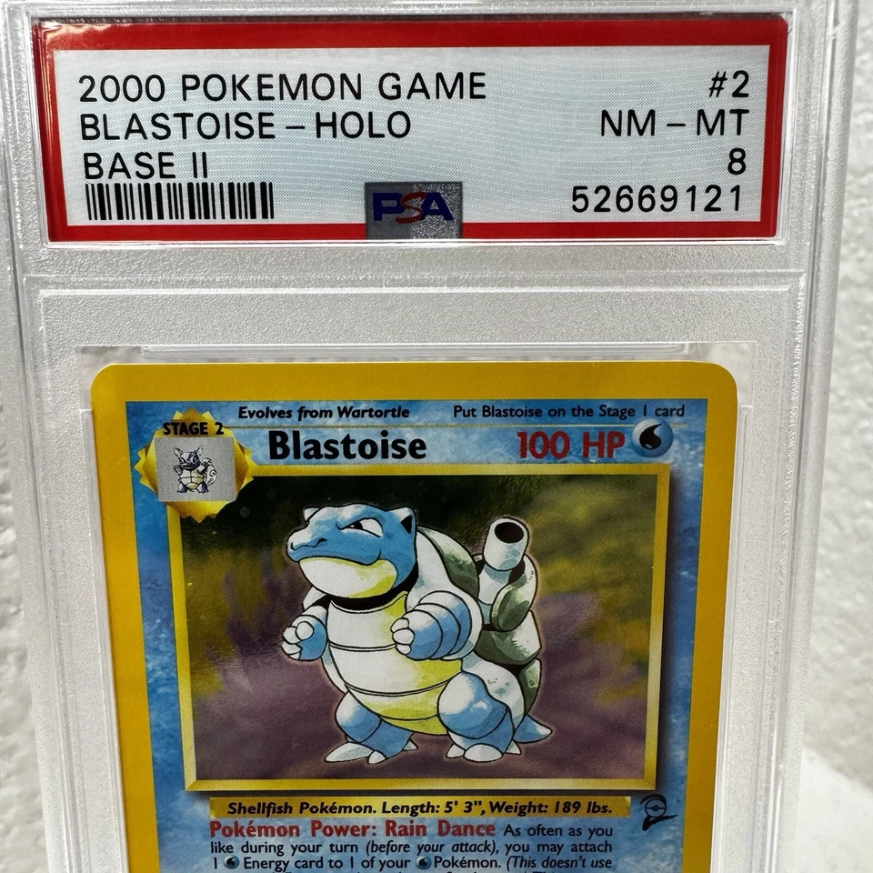 1999 Pokemon Base Set 2 Blastoise Holo #2/130 - PSA 8 NEAR MINT / MINT - Image 2 of 4