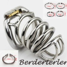 Stainless Steel Male Chastity Device 80mm Peni Cage Lock Ring Chastity Belt
