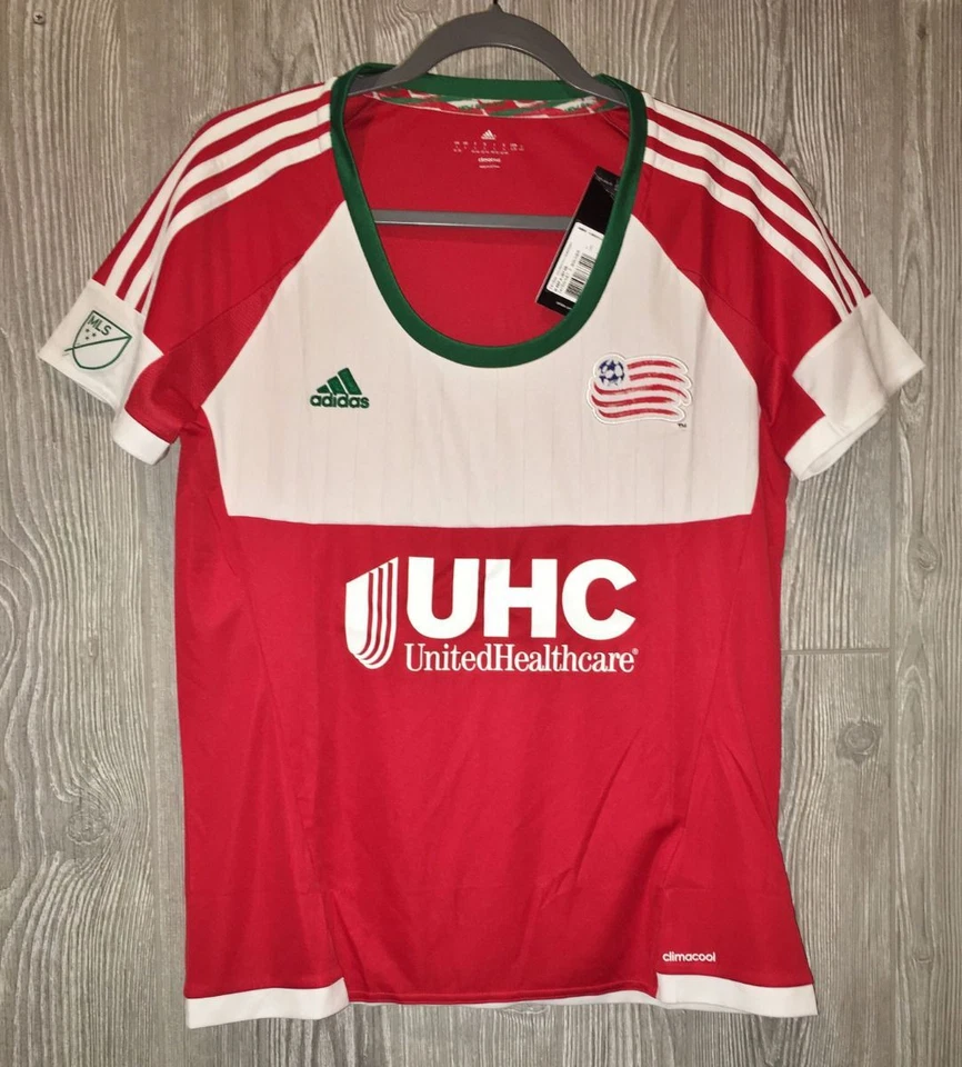 ADIDAS MLS New England Revolution Red White S/S Soccer Jersey NEW Womens Sz L - Image 2 of 4