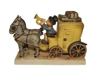 Vintage Goebel Hummel ''The Mail is Here'' Boy on Stagecoach Figurine