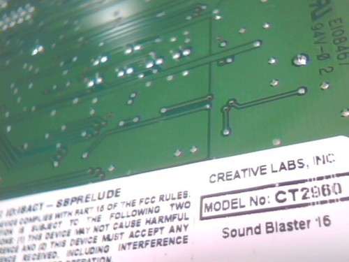 Creative Labs SoundBlaster SB 16 CT2960 16-bit ISA Sound Card vintage v1 Vibra16 - Picture 11 of 11