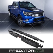BLACK HEAVY DUTY RUNNING BOARD SIDE STEPS FOR TOYOTA HILUX REVO DOUBLE CAB 2015+