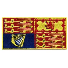 KING CHARLES FLAG PATCH iron-on ROYAL STANDARD BRITISH ROYAL QUEEN ELIZABETH II
