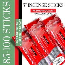 100 Incense Sticks 7'' Heavily Scented Quality Hand Dipped Charcoal  Sticks BULK