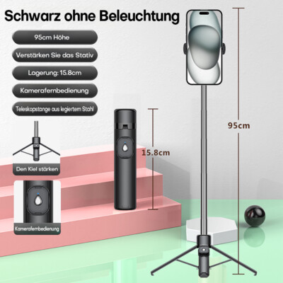 Selfie Stick Stativ für Smartphone bluetooth Teleskop Stange Fernbedienung Handy