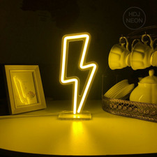 USB Neon Signs Lightning LED Neon Night Light for Room Table Lamp Desktop Decor