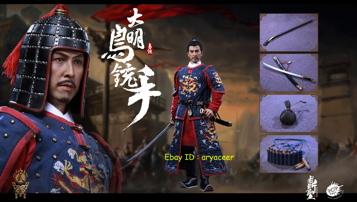 POP Toys DS002A Ming Dynasty 1/6 Hackbuteer Blue Action Figure