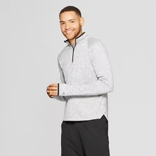  C9 Champion Crystal Gray Men's 1/4 Zip Pullover thumbhole DUO DRY Reflective