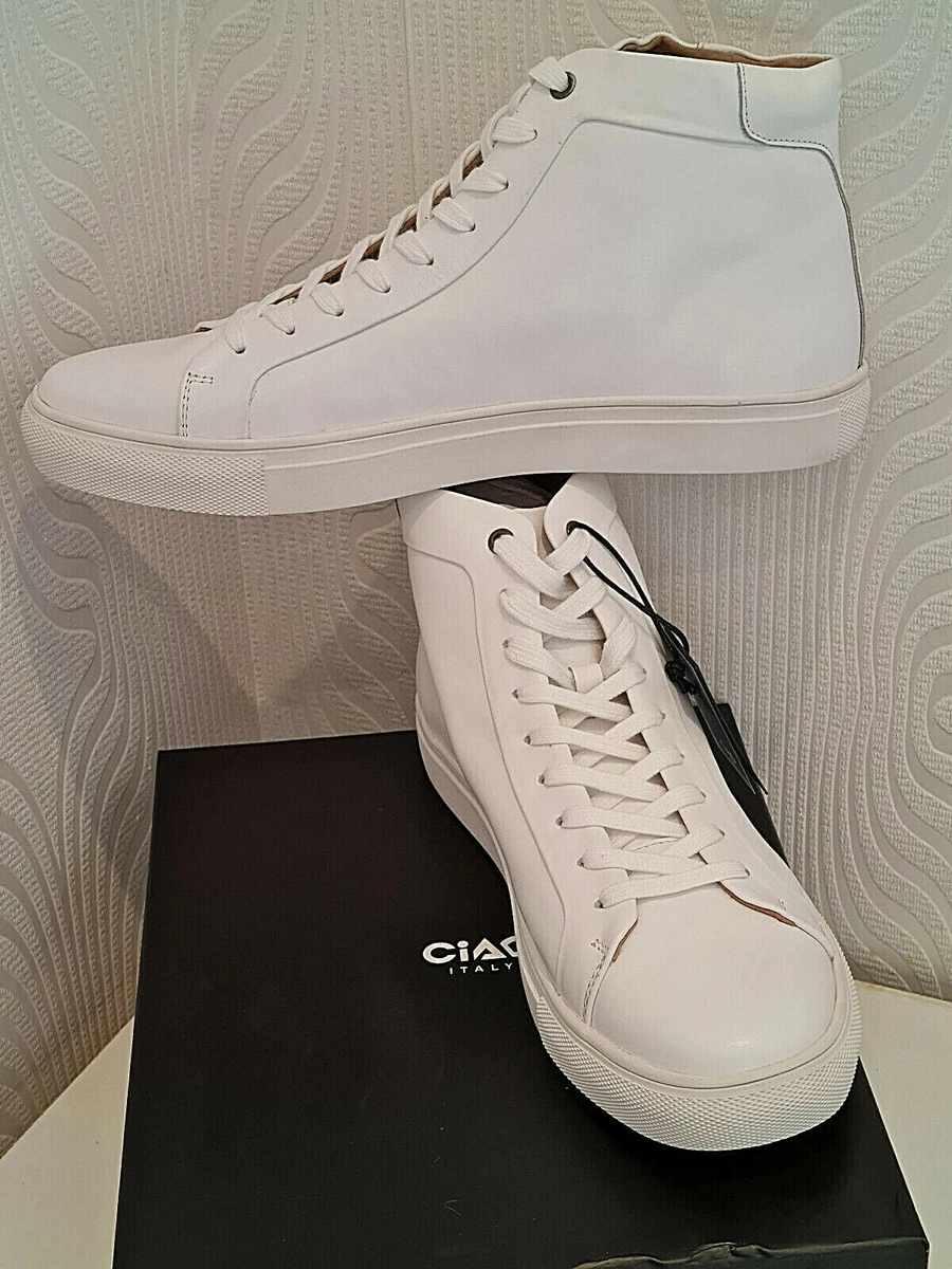 Mens white hotsell leather high tops