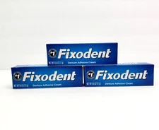 Fixodent Travel Size Denture Adhesive Cream 0.6oz Lot of 3