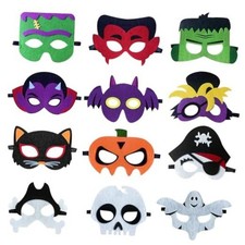 12pcs Halloween Felt Masks,Cosplay Dress Up Masquerade Party Eye