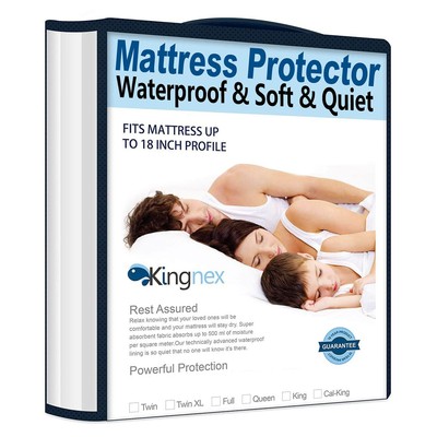 Cooling King Size Mattress Protector Waterproof Ultra Soft Noiseless Smooth J...