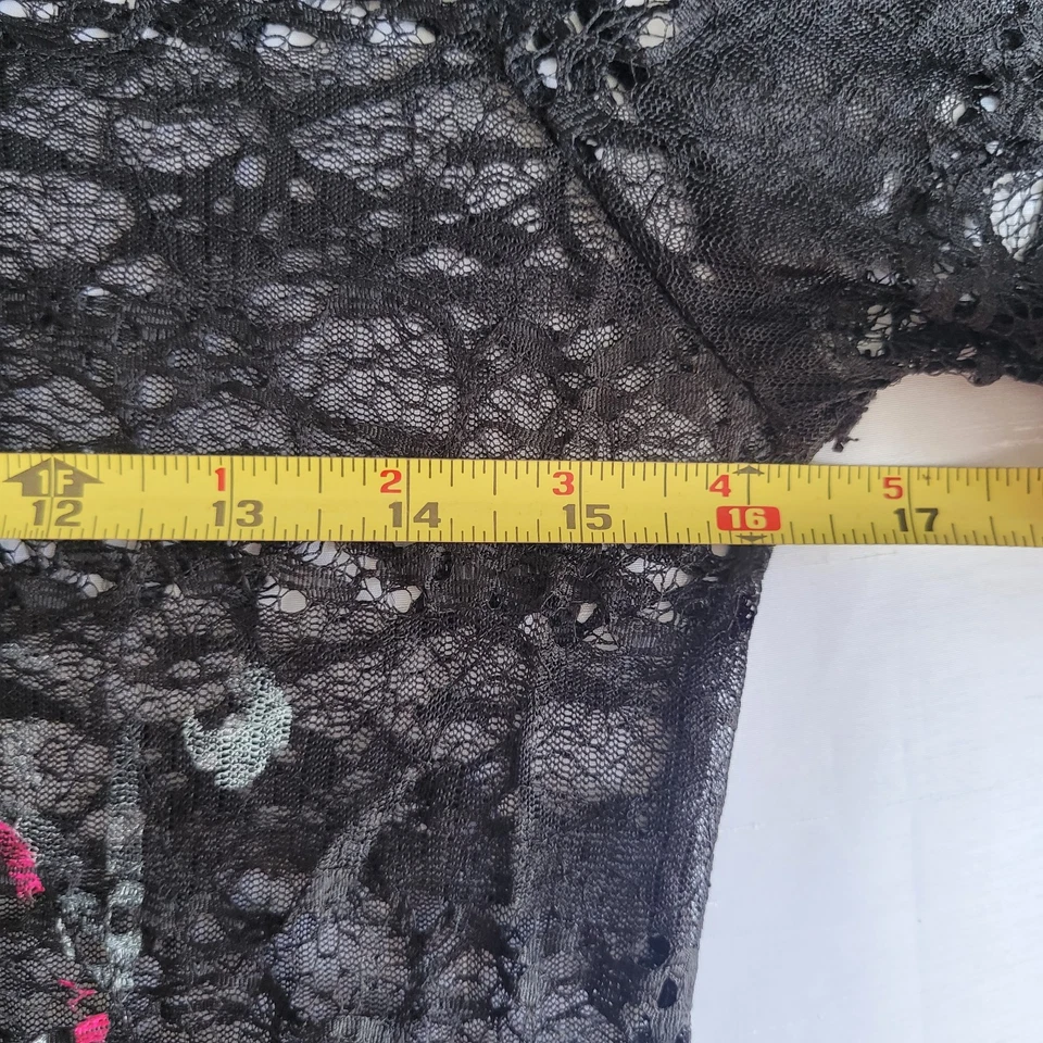 Harley-Davidson Women’s Sheer Lace Tunic/Dress Skull Graphic Black Pink Blue - Image 4 of 4