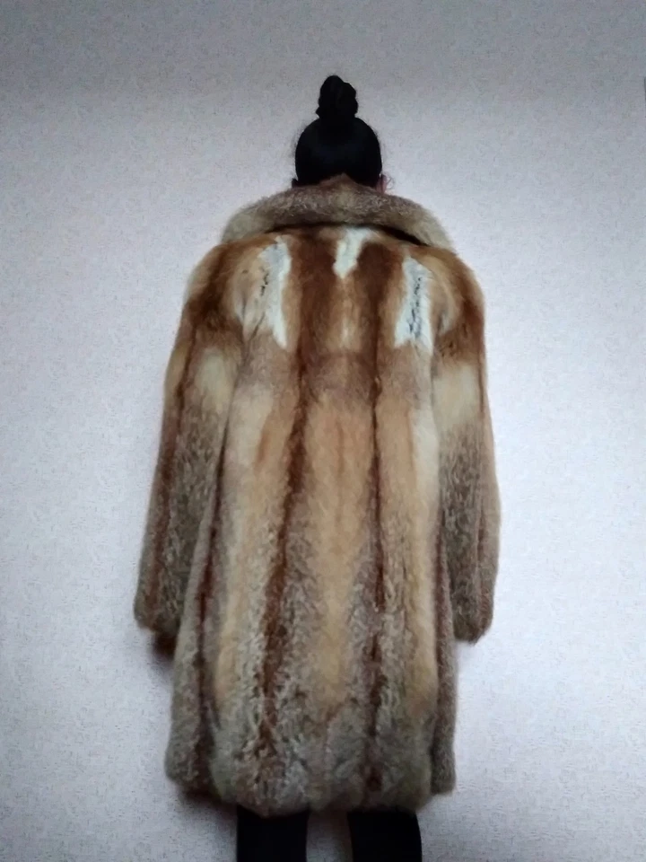 Real red fox fur coat for women Red fox fur jacket Winter coat Women coat Size L - Image 2 of 4