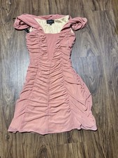 Majorelle Ruched Body-con Mini Dress in Pink / Size S