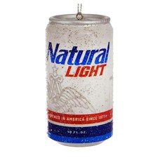 Kurt Adler Plastic Ornament for Christmas Tree, Budweiser Natural Light Can