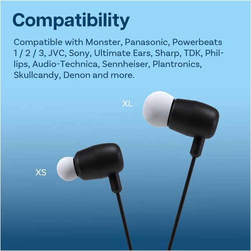 Replacement Silicone Ear Tips 10 Pairs XS/S/M/L/XL for Earbuds - White - 第 6/6 張圖片