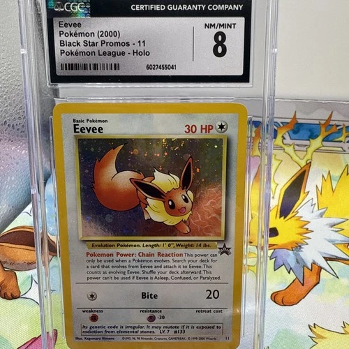 Pokemon CGC 8 Eevee Holo Promo 2000 #11 Pokemon League English