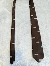 Michael Bruce Tie H&R Block Brown Vintage Dacron Polyester Formal