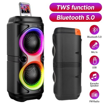 200W Tragbarer Bluetooth 5.0 Lautsprecher LED Subwoofer Musikbox Boombox Party