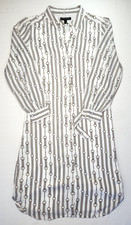 Banana Republic button down chain print belted lined white shirt dress NWT Sz 6
