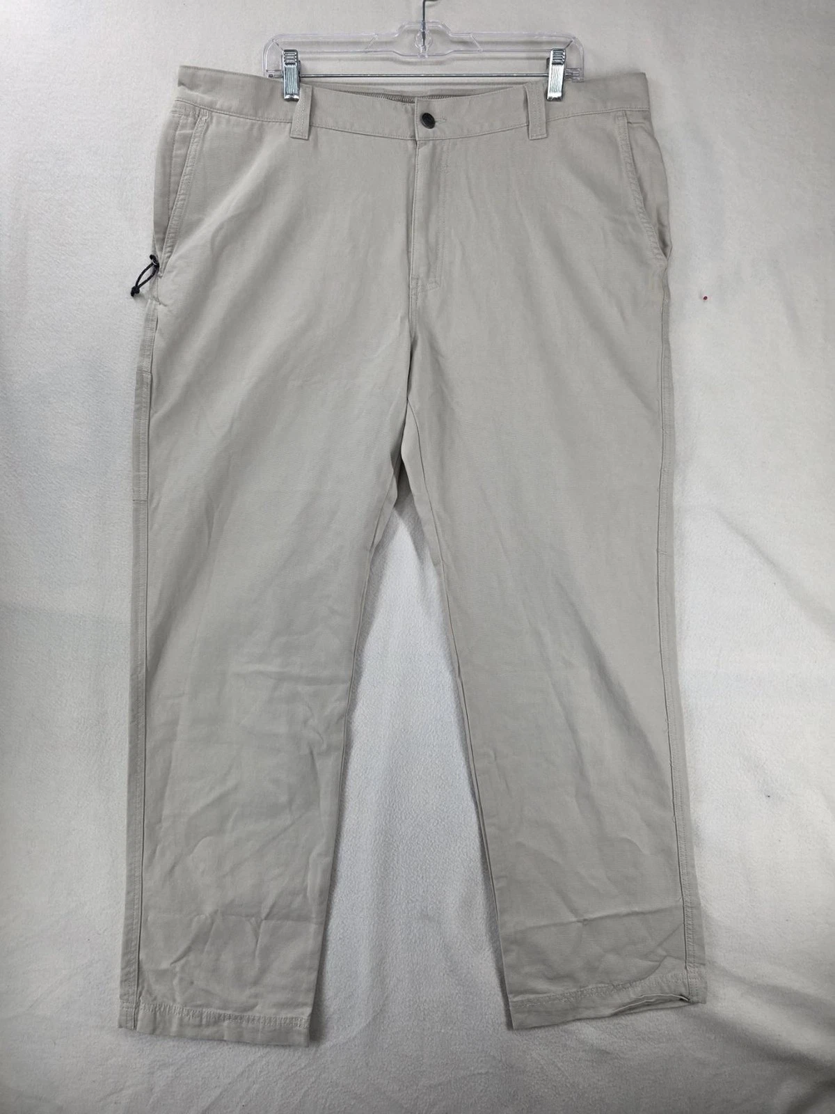 Columbia Chino Pants Mens 40x30 Beige Canvas Lined Cargo Outdoor Hiking Casual