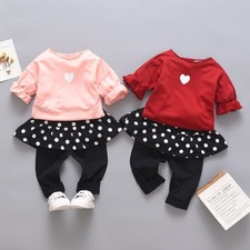 Spring/Autumn Girls Fashion Casual Long-sleeved Tops and Trousers Two-piece Set