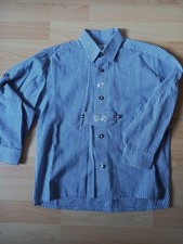 Trachtenhemd blau-weiss kariert Gr. 140 Isar Trachten